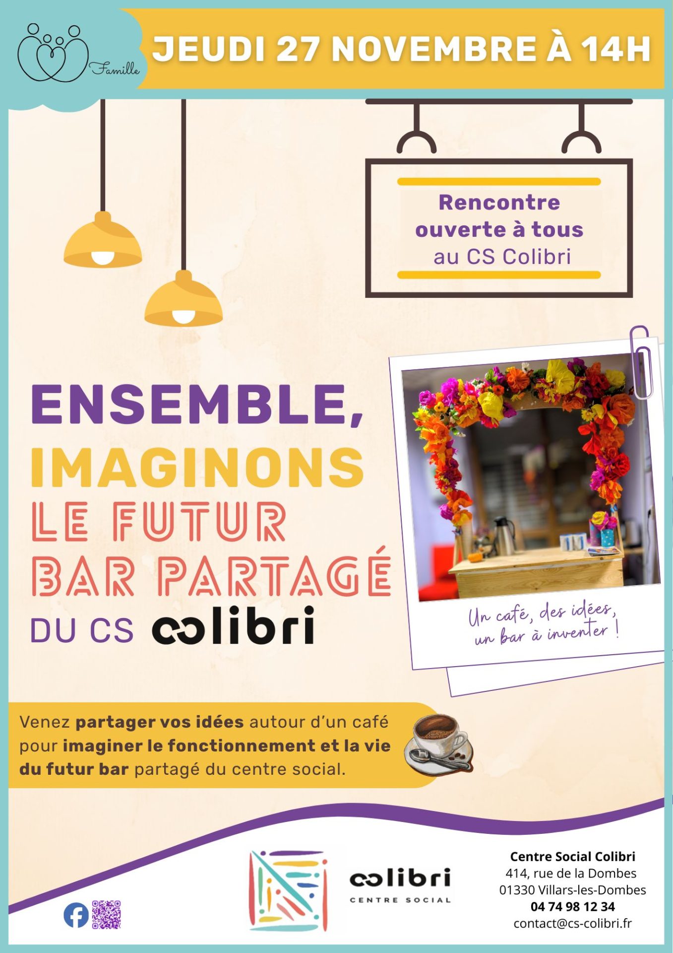 Rencontre le 27 novembre pour imaginer le futur bar partagé du centre social colibri